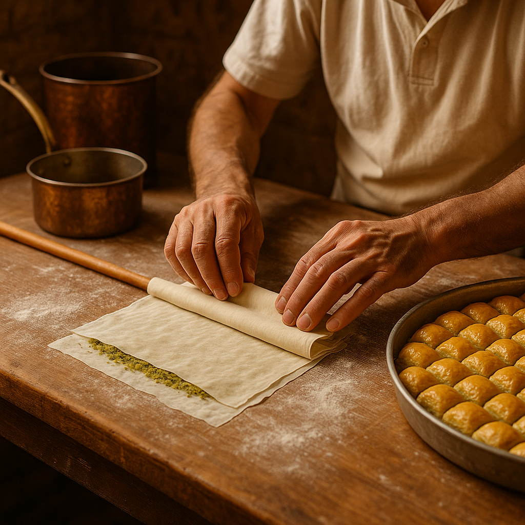 Geleneksel baklava yapımı